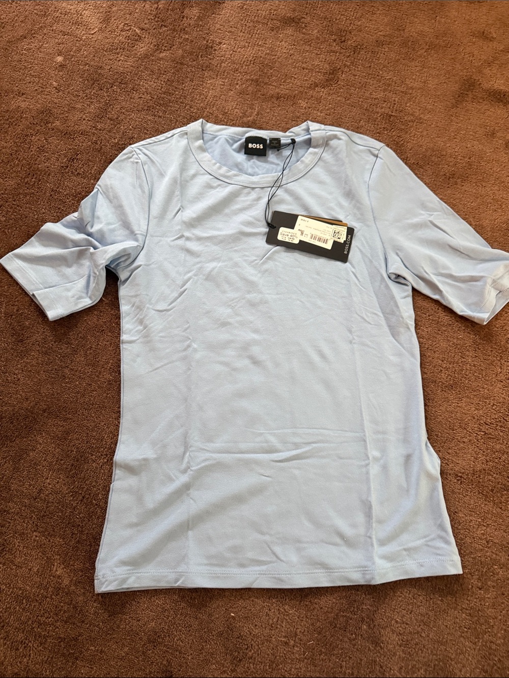 BOSS Light Blue Short Sleeve Crew Neck Tee